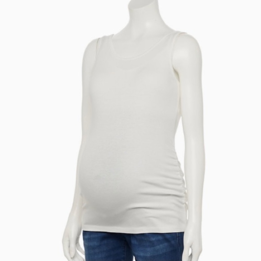 A:Glow White Maternity Sleeveless Shirt Large